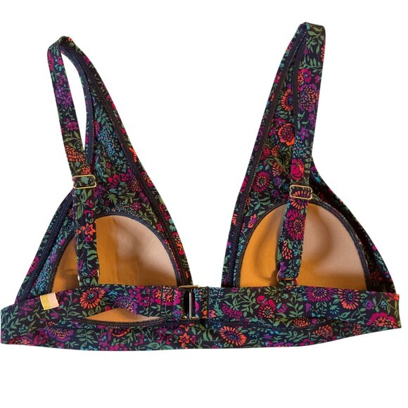 Summersalt The Plunge Bikini Top Only Red Florals SZ 4 - Picture 2 of 8